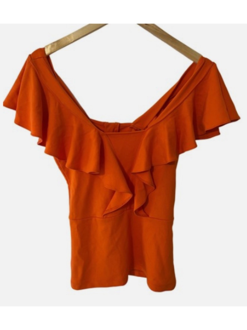 NWOT Karen Millen Ponte Ruffle Jersey Orange dress size 6 (UK 10)